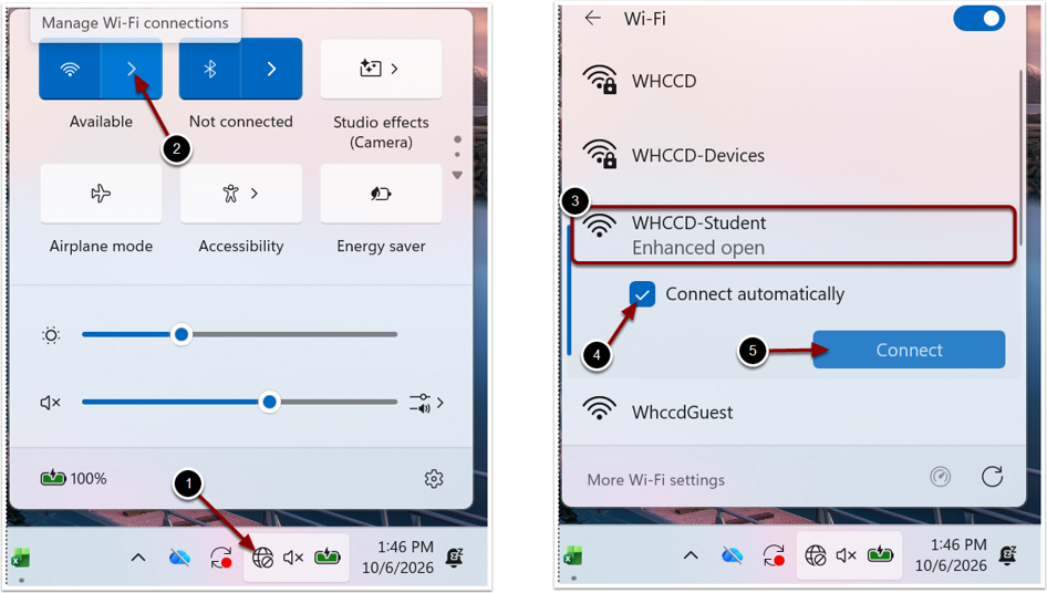 Screenshots of Steps 1-5