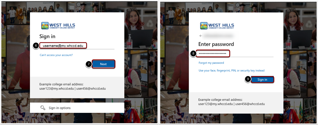 Screenshots of steps 6-9