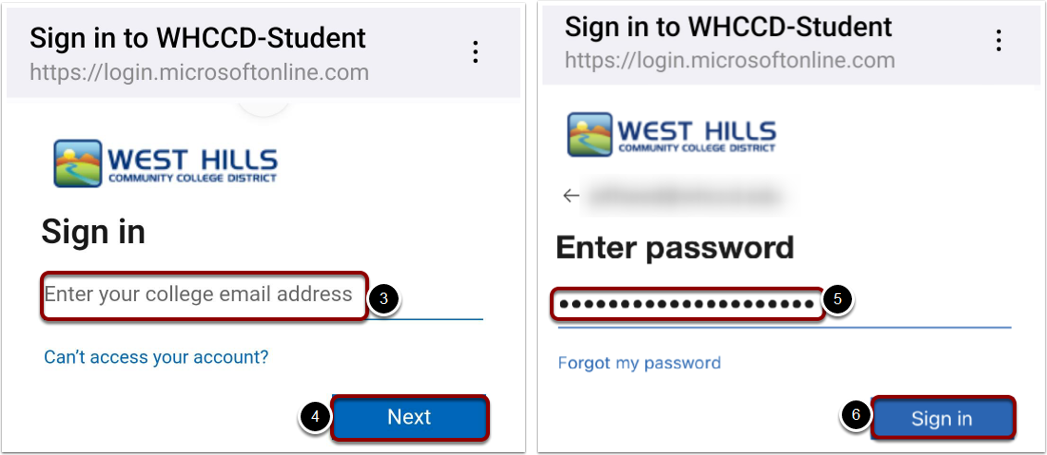 Screenshots of steps 3-6