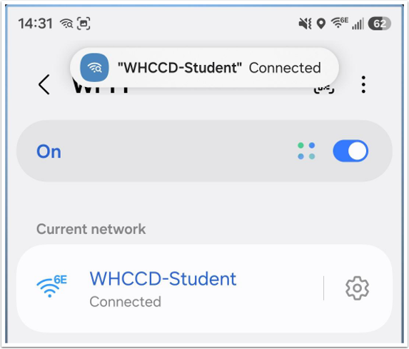 Screenshot showing a successful connection