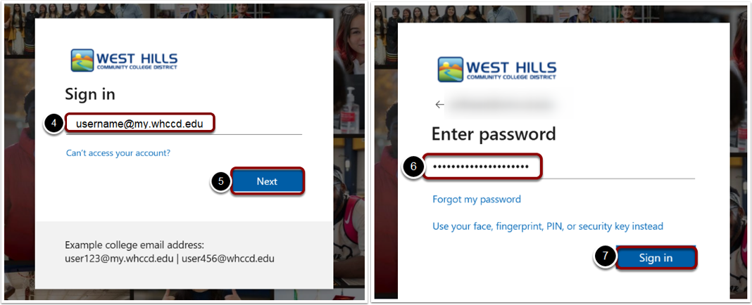 Screenshot of steps 4-7
